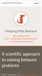 Mobile Screenshot of helpingpetsbehave.com